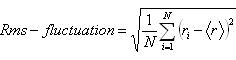 RMS 変動（rms-fluctuation）の式の図